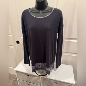 Mystree Charcoal and Tie-Dye Long Sleeve Top